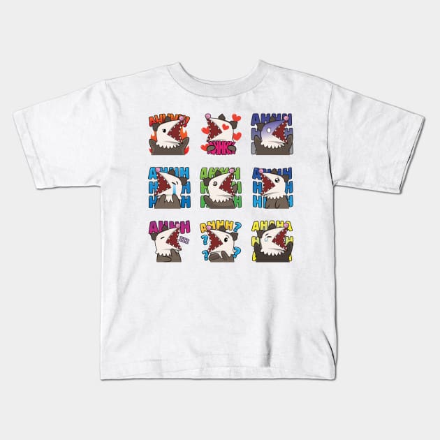 Opossumoji Overload: Scream Edition Kids T-Shirt by GoshWow 